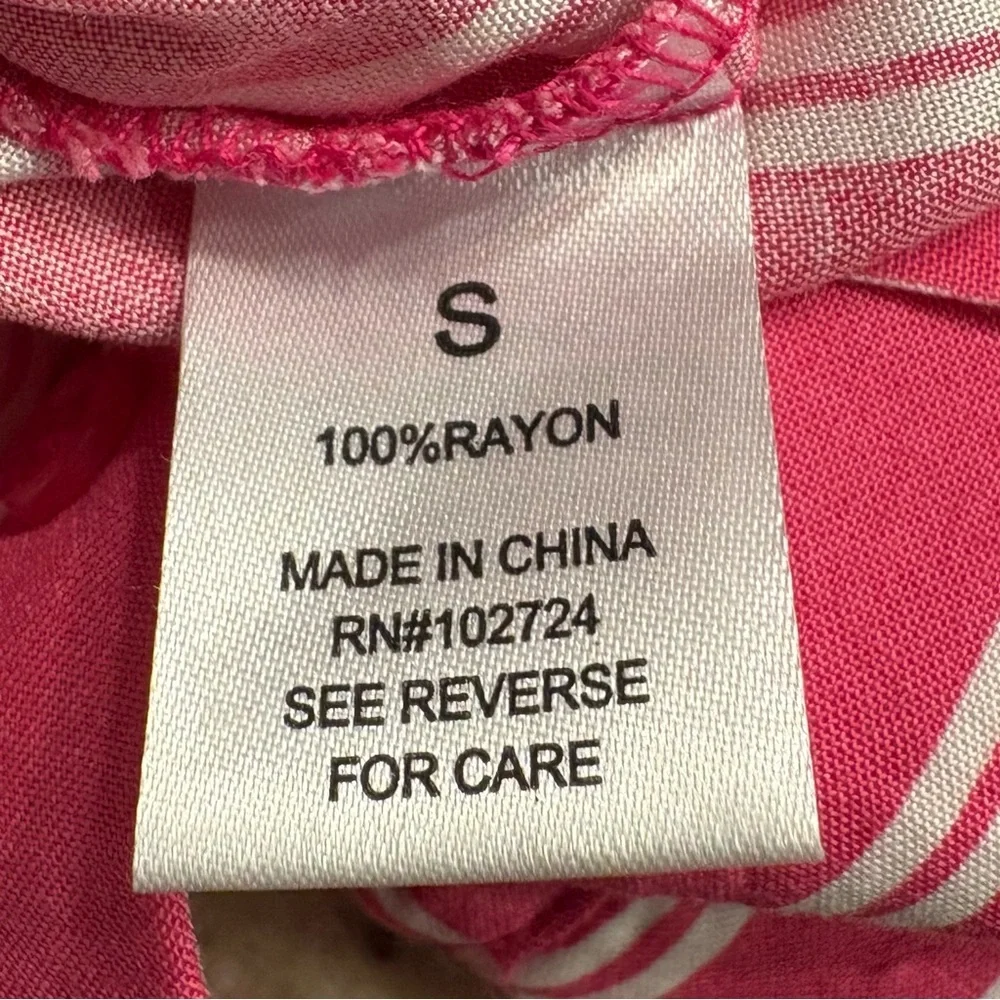 Grand & Greene Pink Striped Button Up Collared Long Sleeve Shirt Women’s SIZE S - Picture 9 of 13